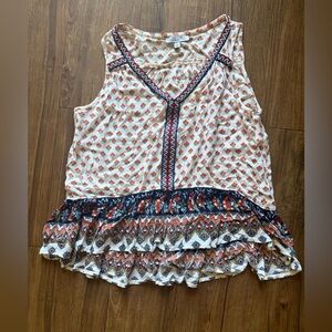Bohemian BoHo Sleeveless Top - Multicolor- Medium